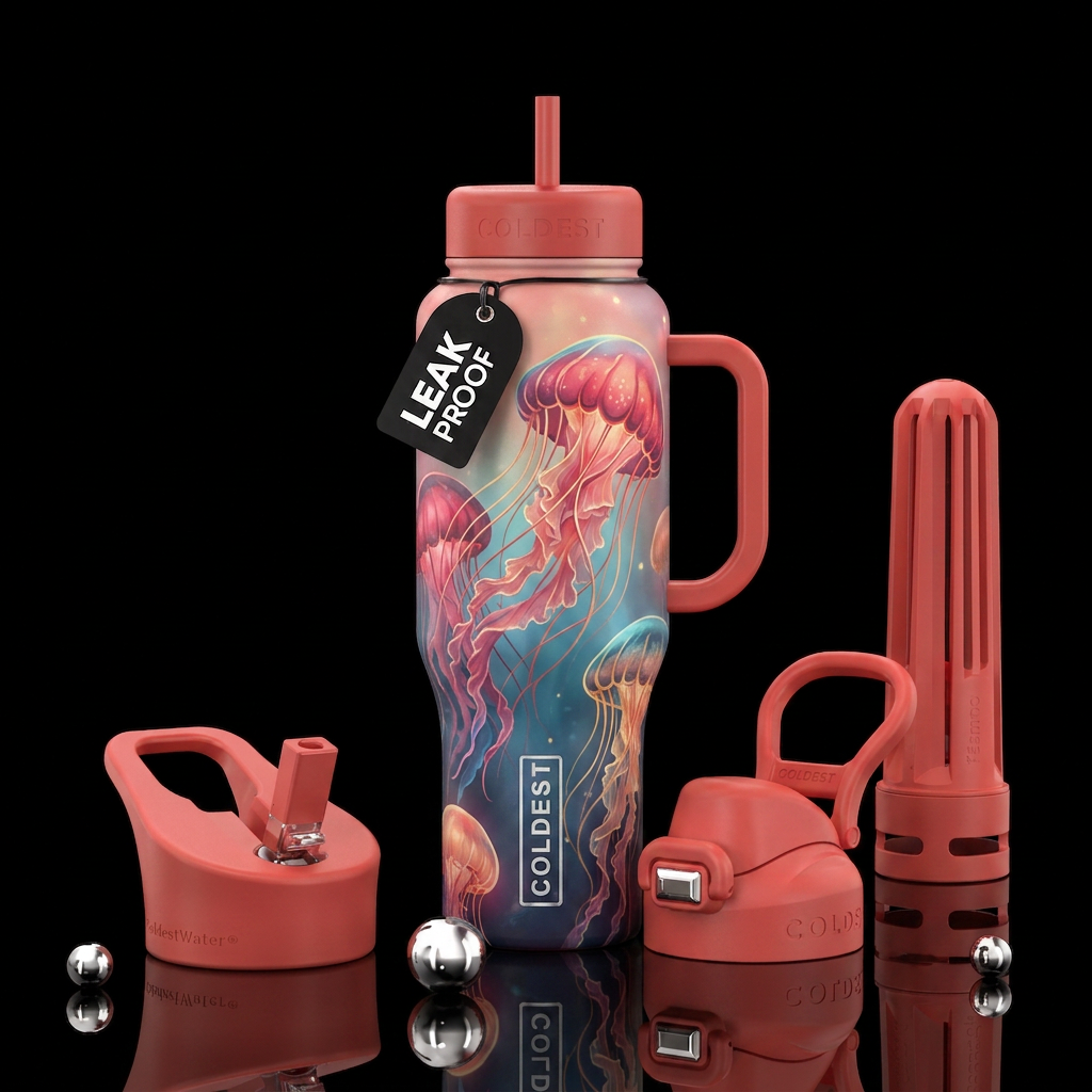 jellyfish, romantic water bottle design