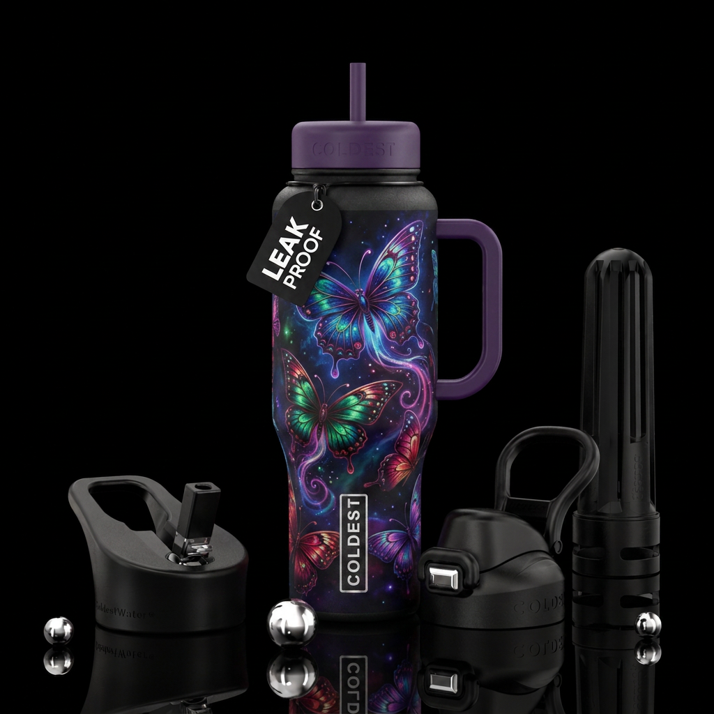 fantasy, butterfly water bottle design