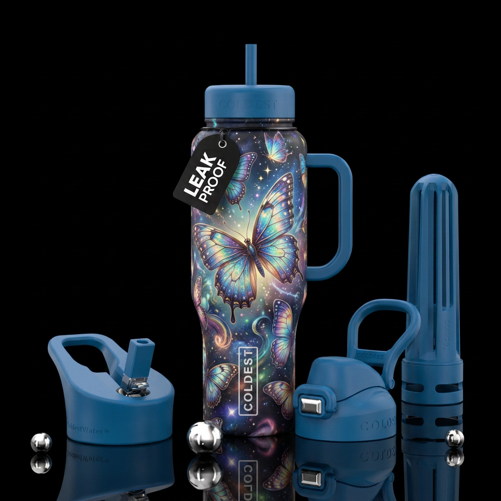 fantasy, butterfly water bottle design