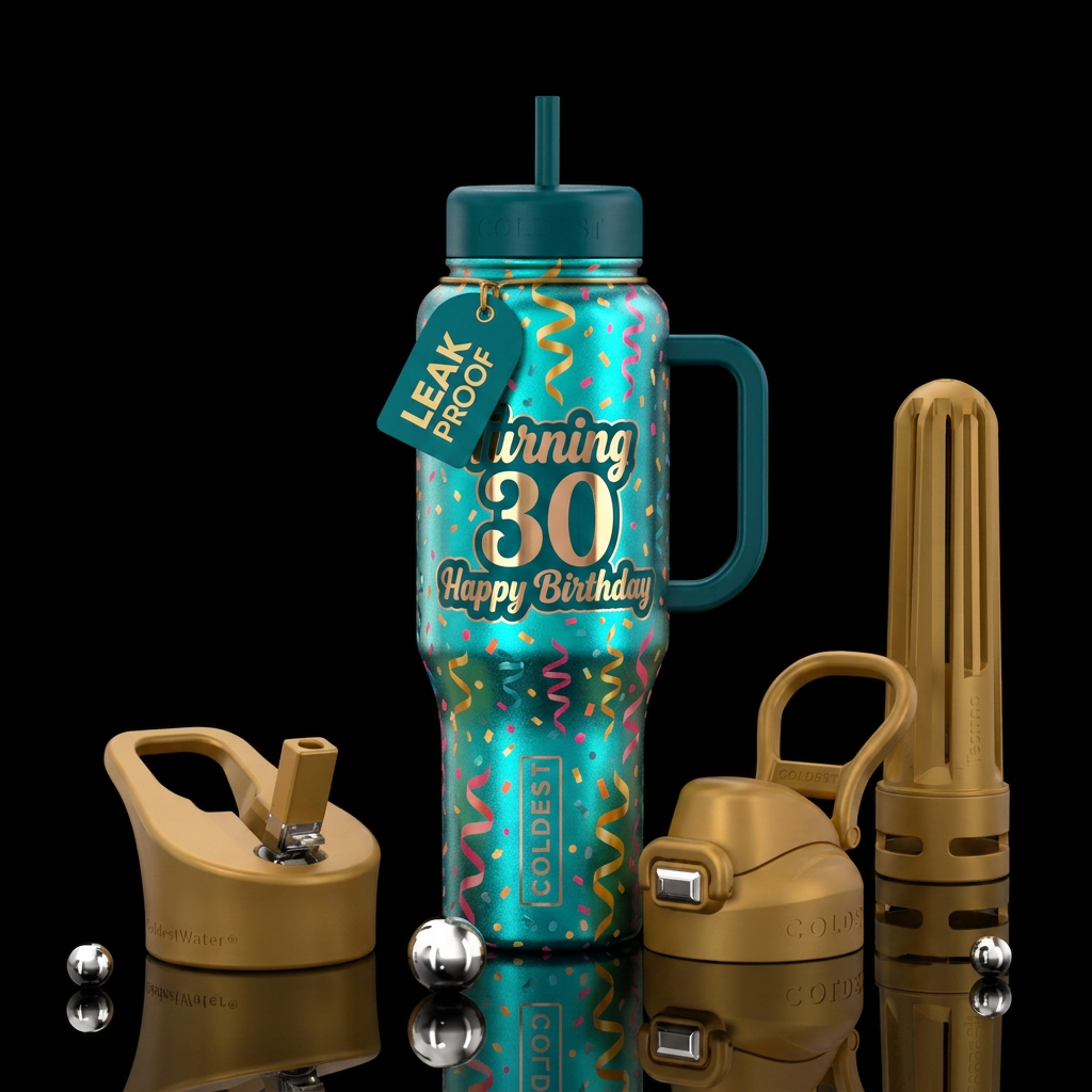 Turning 30 happy Birthday water bottle design