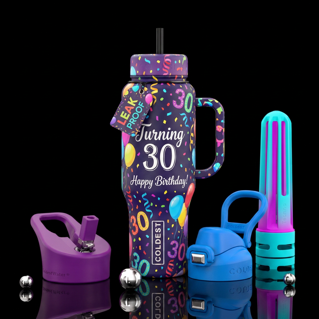 Turning 30 happy Birthday water bottle design