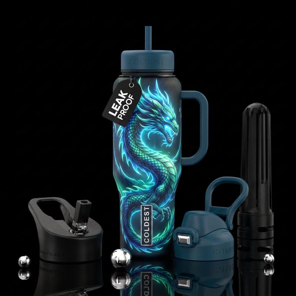 dragon, beautiul, glowie water bottle design