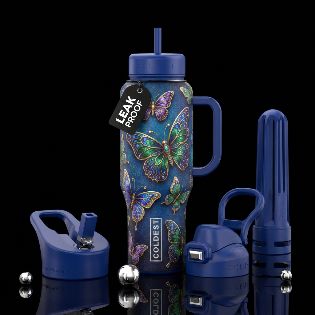 happy mood, butterfly water bottle design