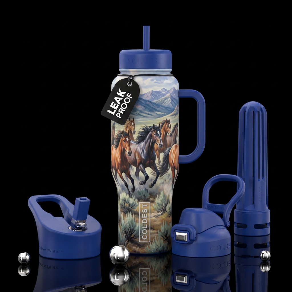 Wild stallions water bottle design