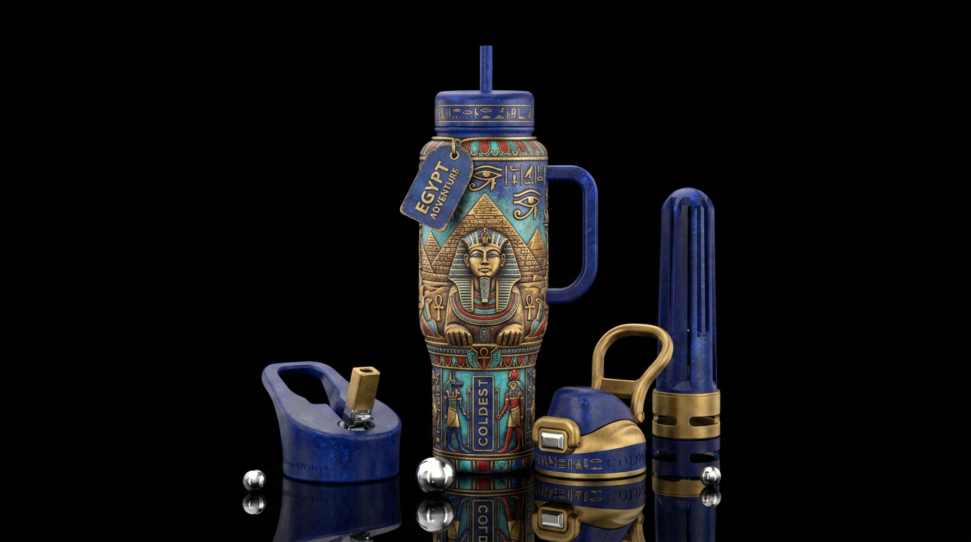 Egypt water bottle design