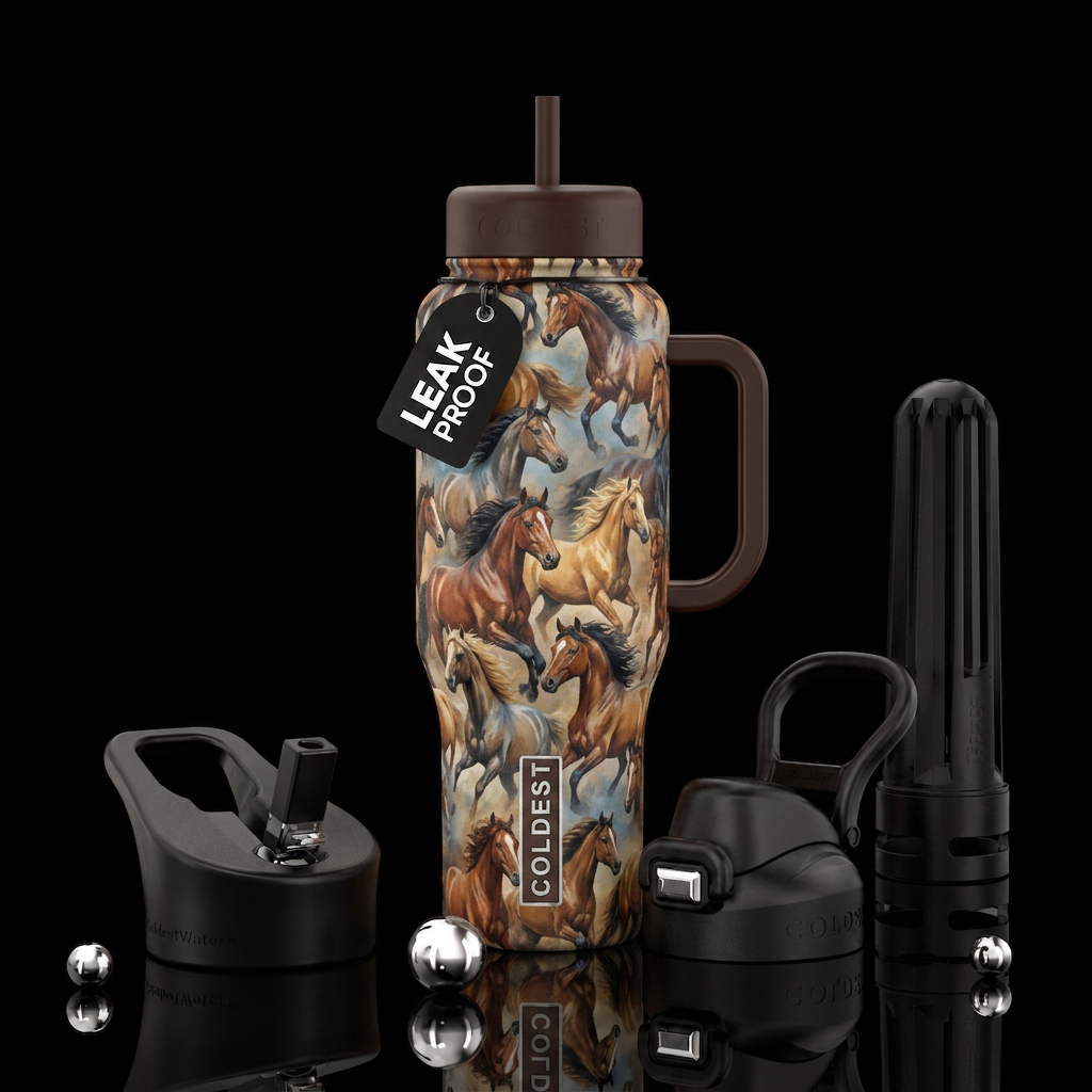 Wild stallions water bottle design
