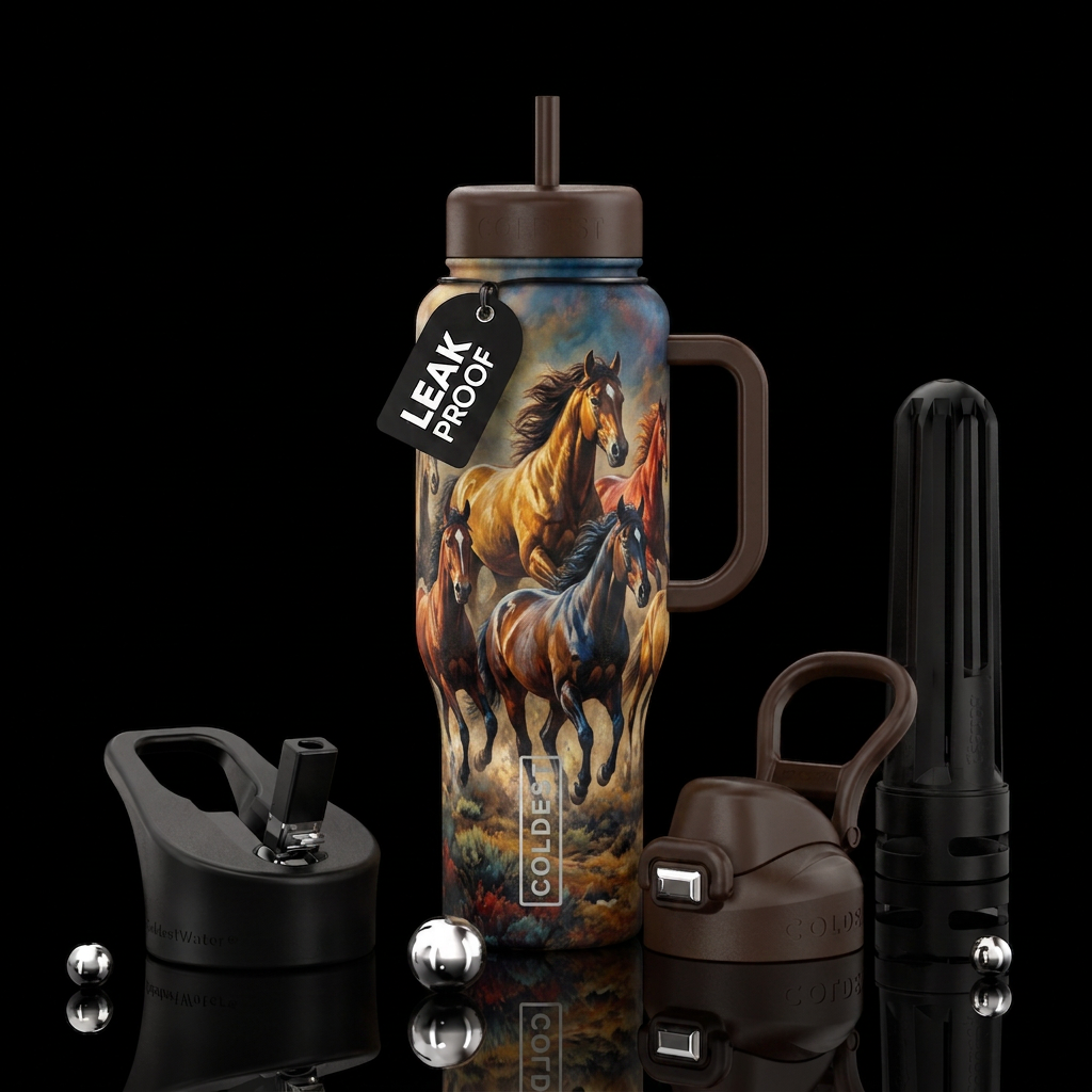 Wild stallions water bottle design