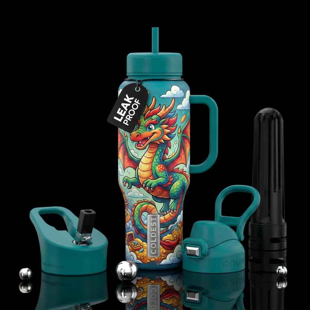 cartoon, dragon water bottle design