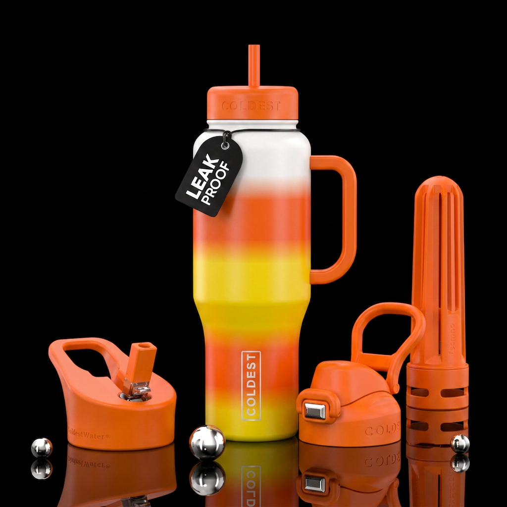 Candy corn water bottle design
