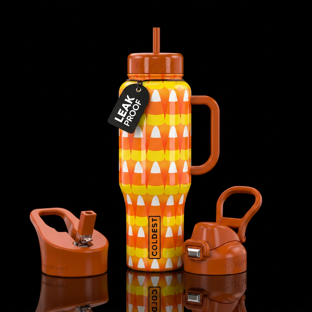 Candy corn water bottle design