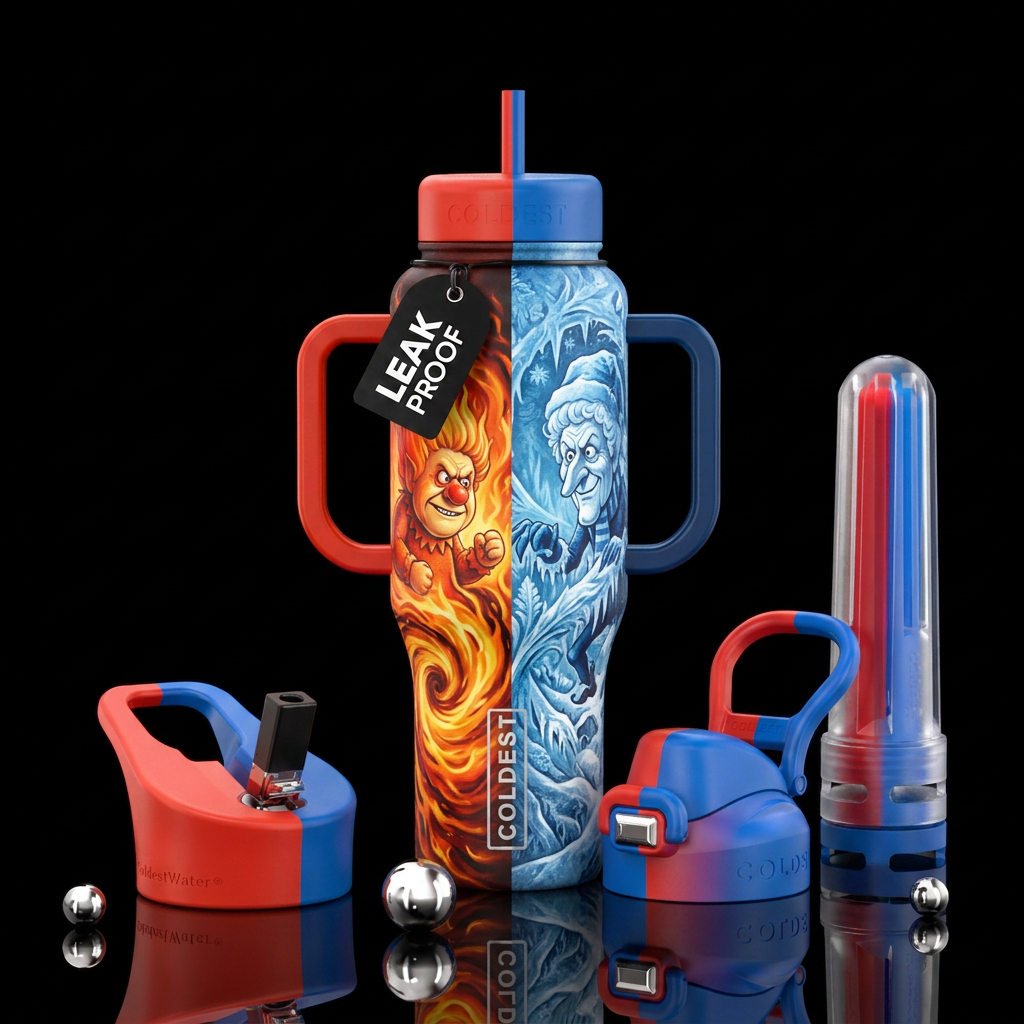 Heat miser and cold miser water bottle design