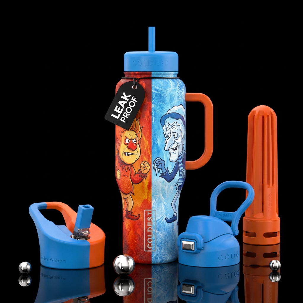 Heat miser and cold miser water bottle design