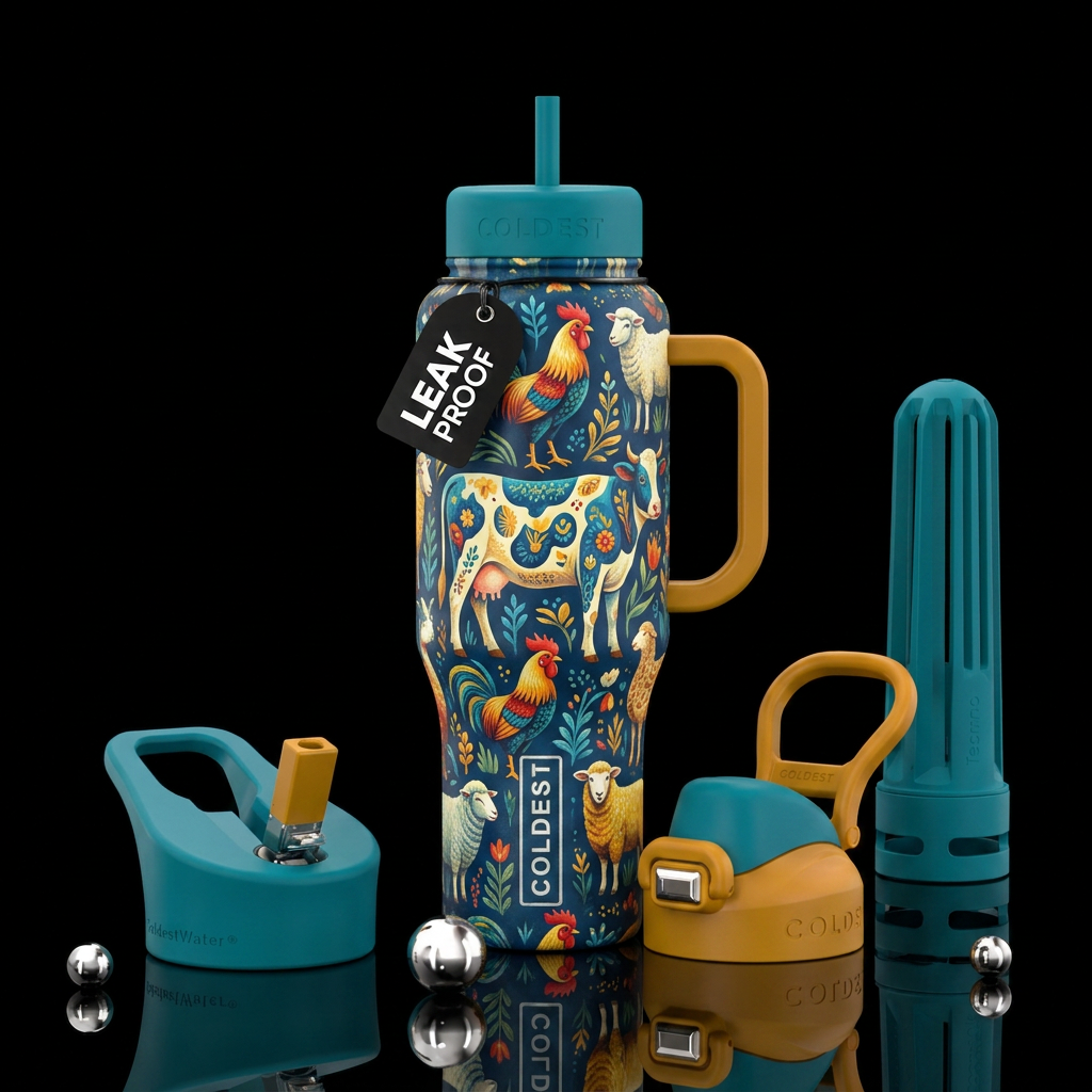 Farm animal water bottle design