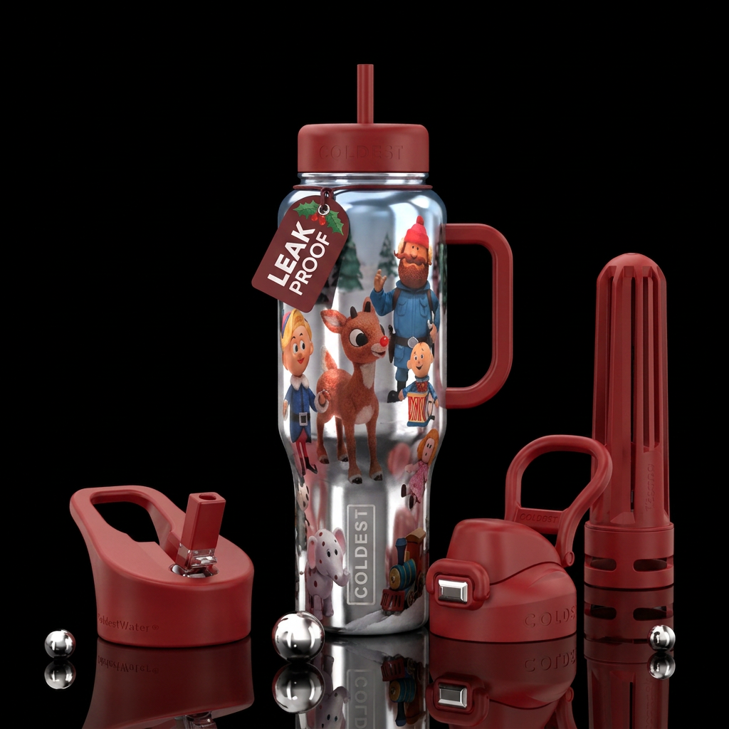Misfit toys rudolph the red nose reindeer water bottle design