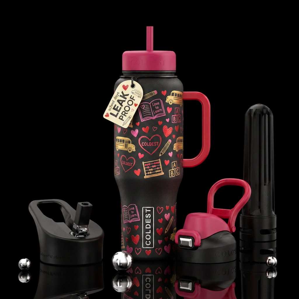 Valentines day school days water bottle design