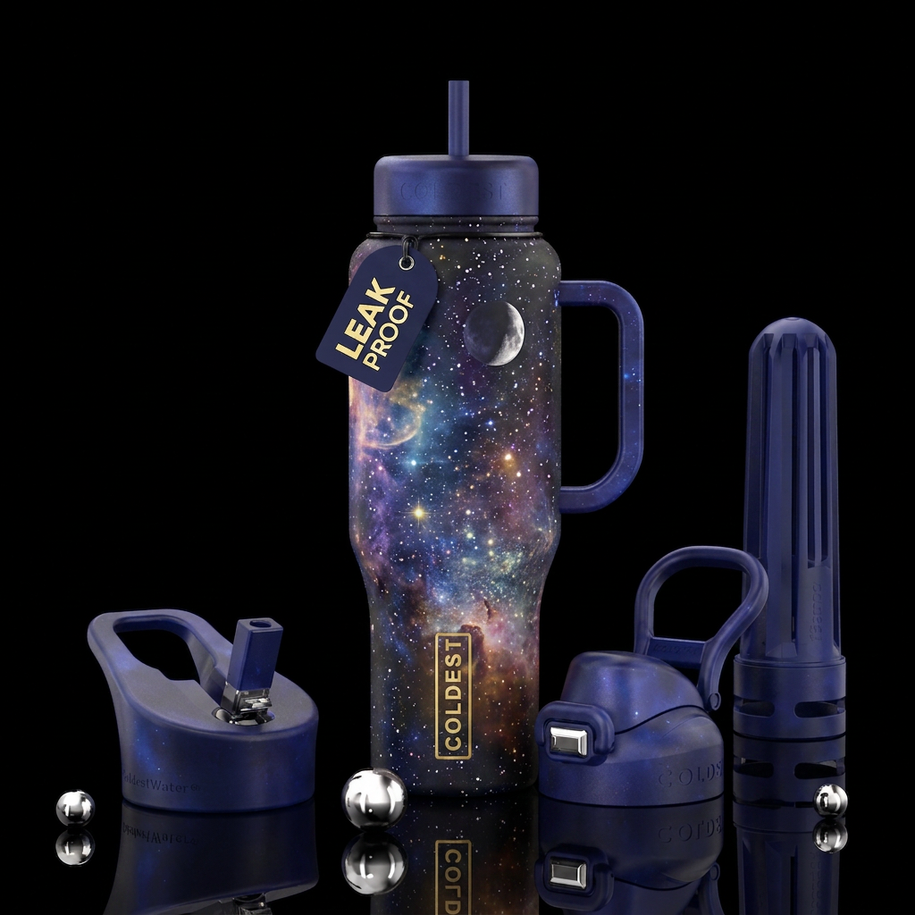 Stars and moon water bottle design