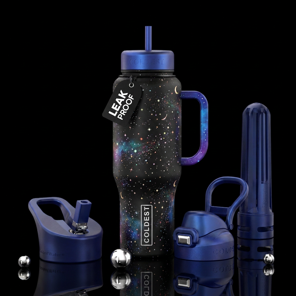 Stars and moon water bottle design