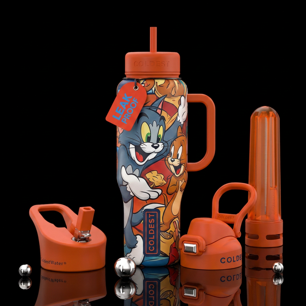Tom and Jerry water bottle design