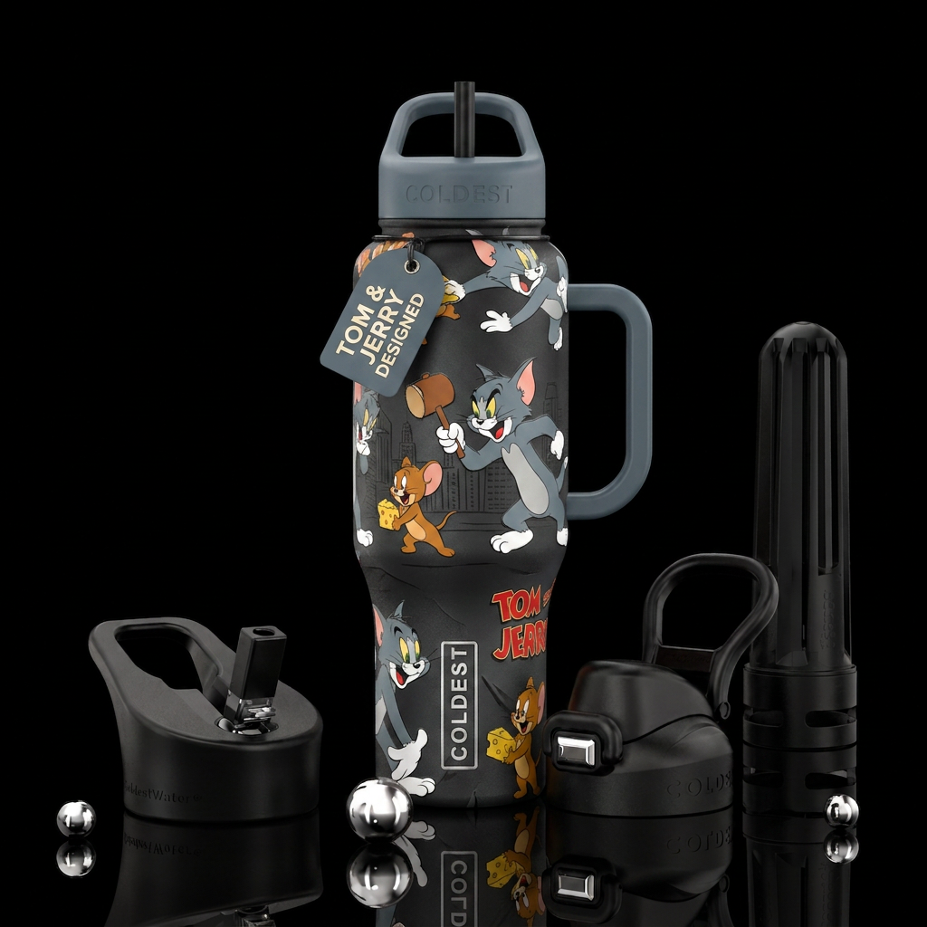 Tom and Jerry water bottle design
