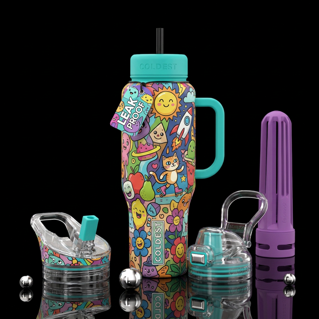 Cartoons water bottle design