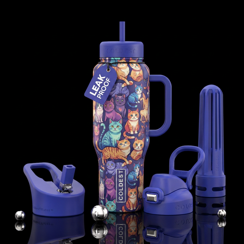Cats water bottle design