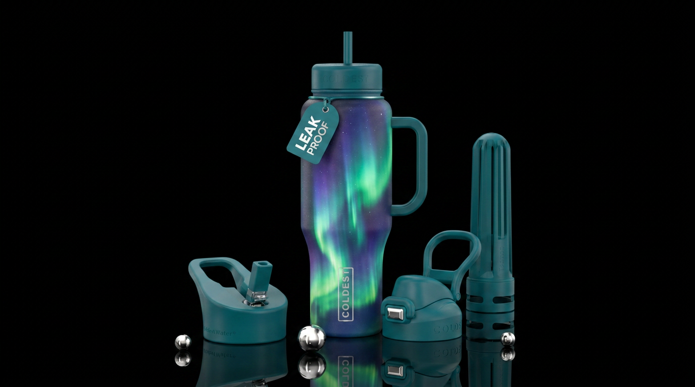northern lights water bottle design