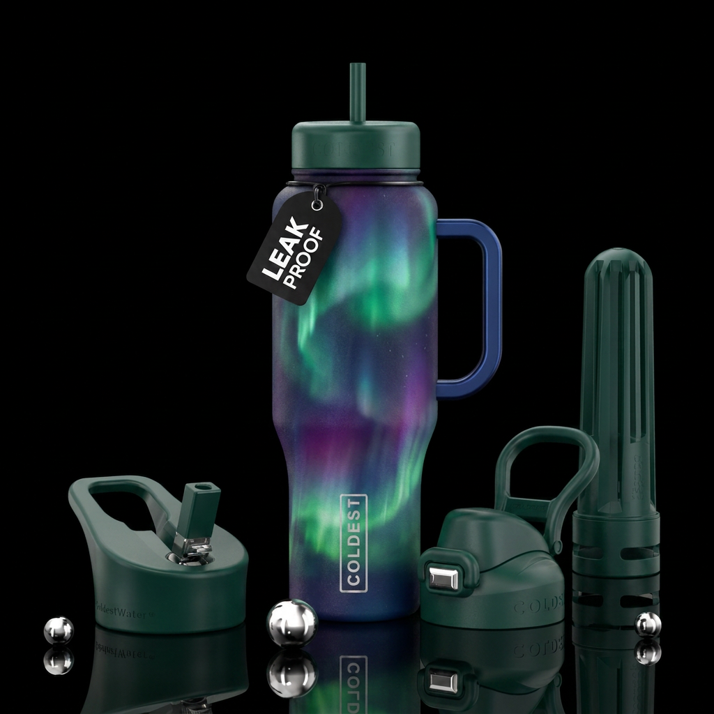 northern lights water bottle design