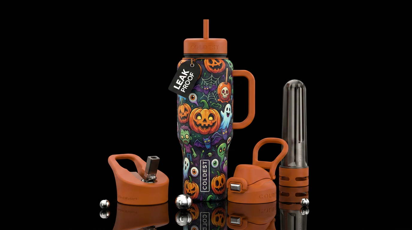32oz halloween scary cartoon water bottle design
