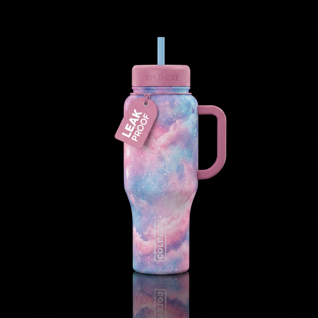 Cotten candy nova water bottle design