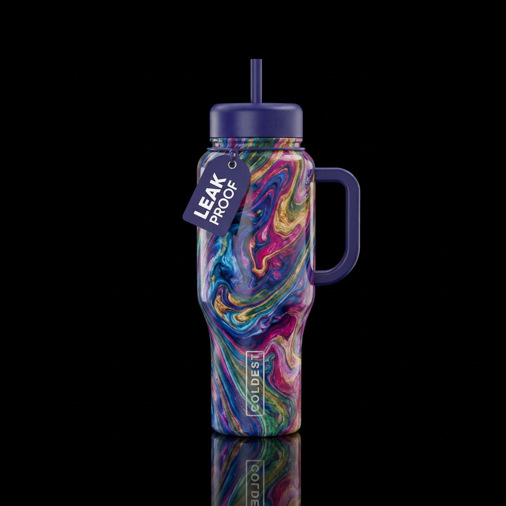 Marble colors water bottle design