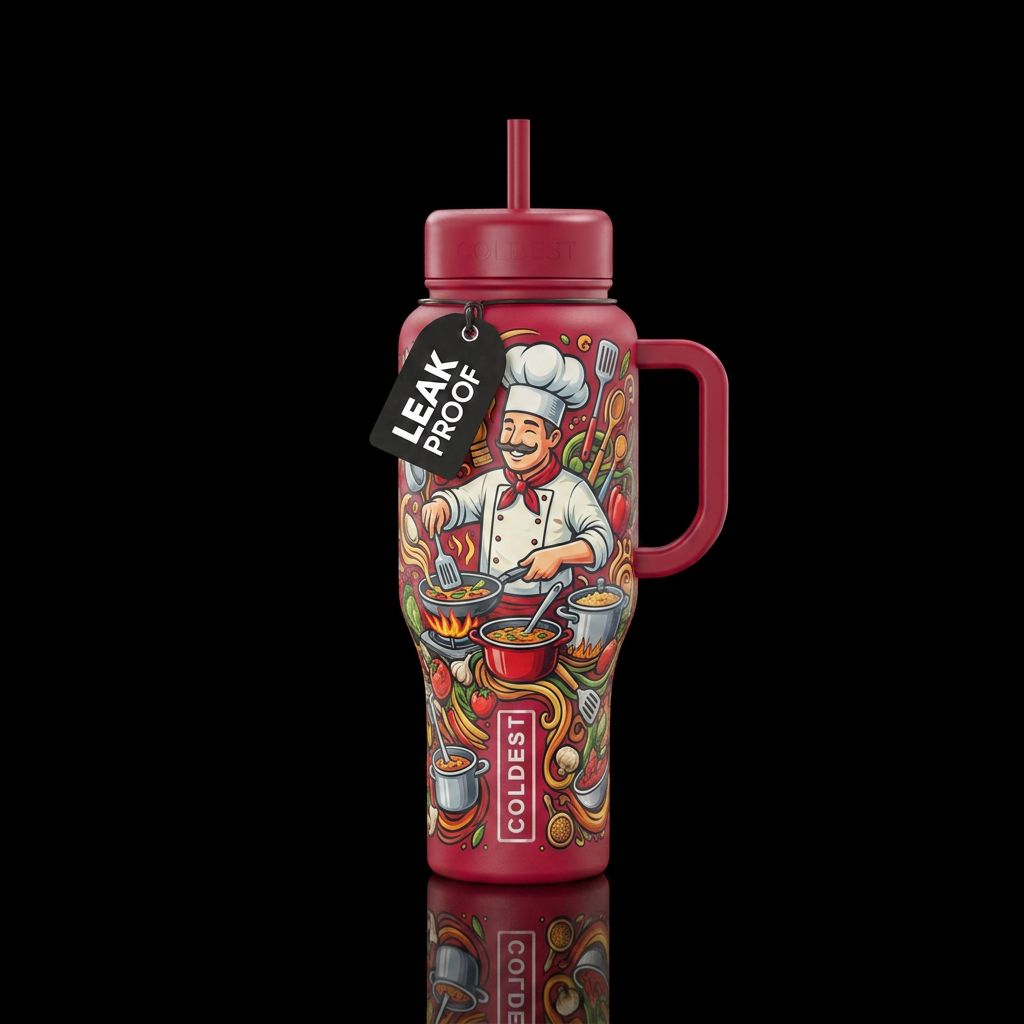 Cooking chef water bottle design