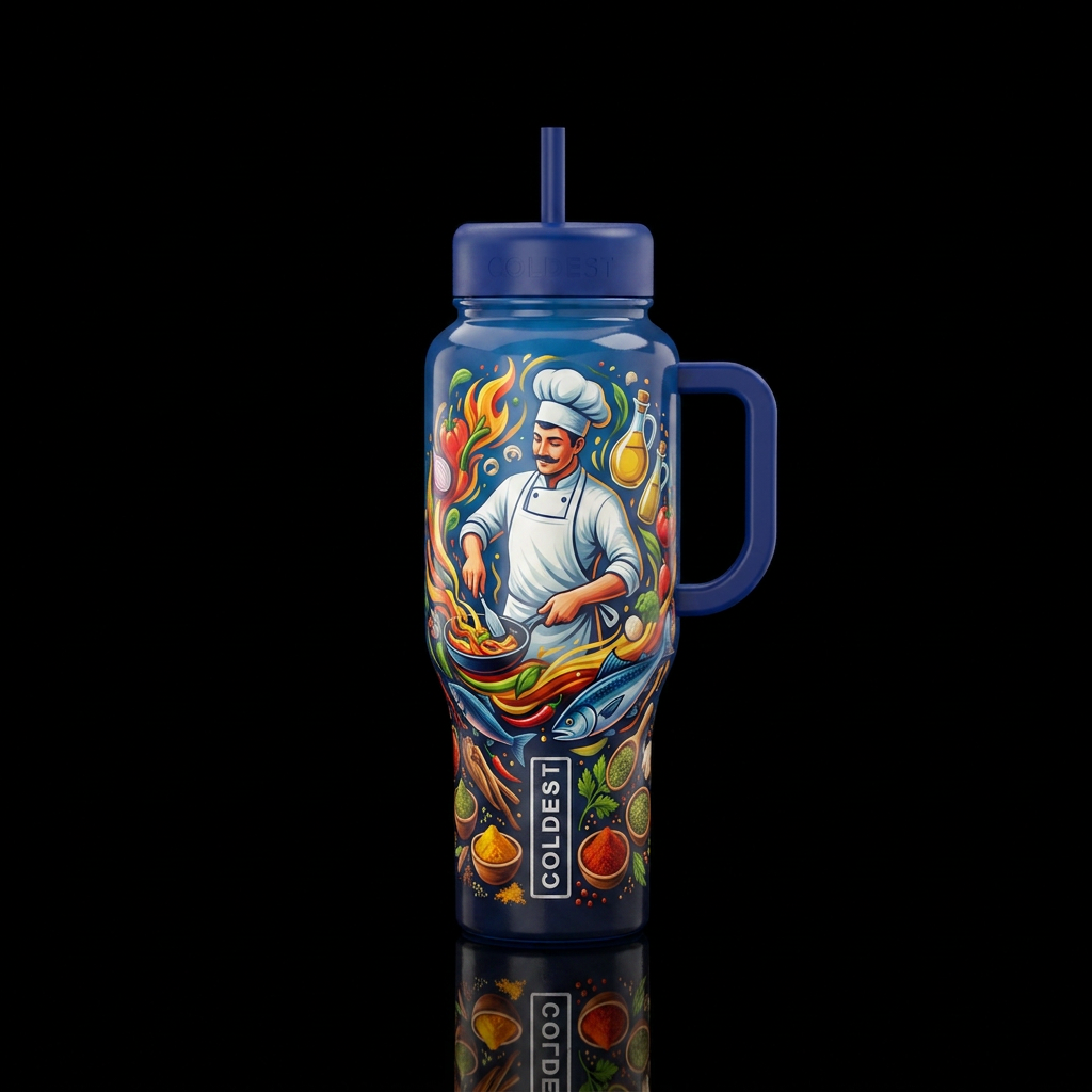 Cooking chef water bottle design