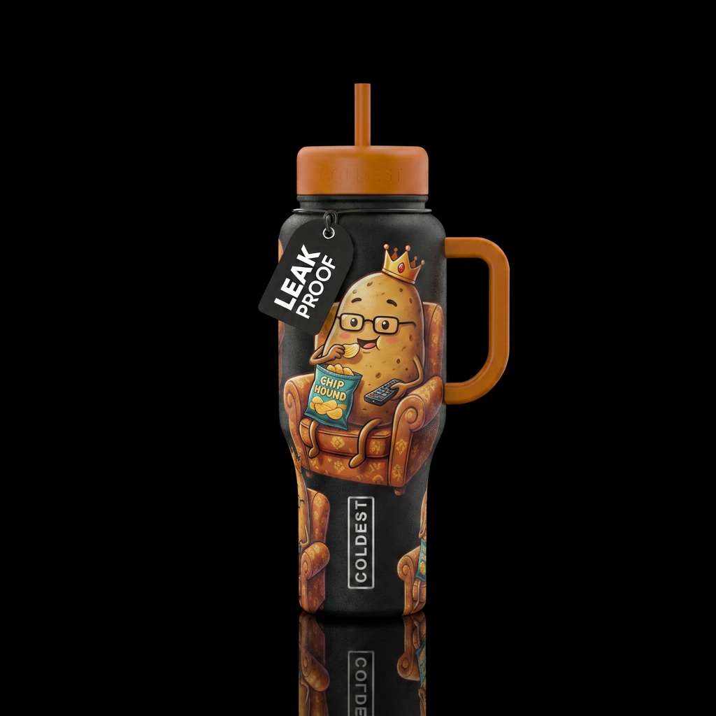 Couch potato water bottle design
