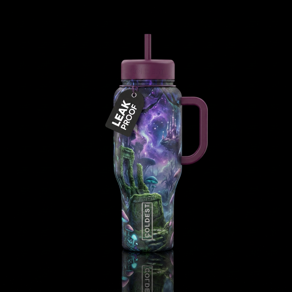 fantasy, realism, magical water bottle design