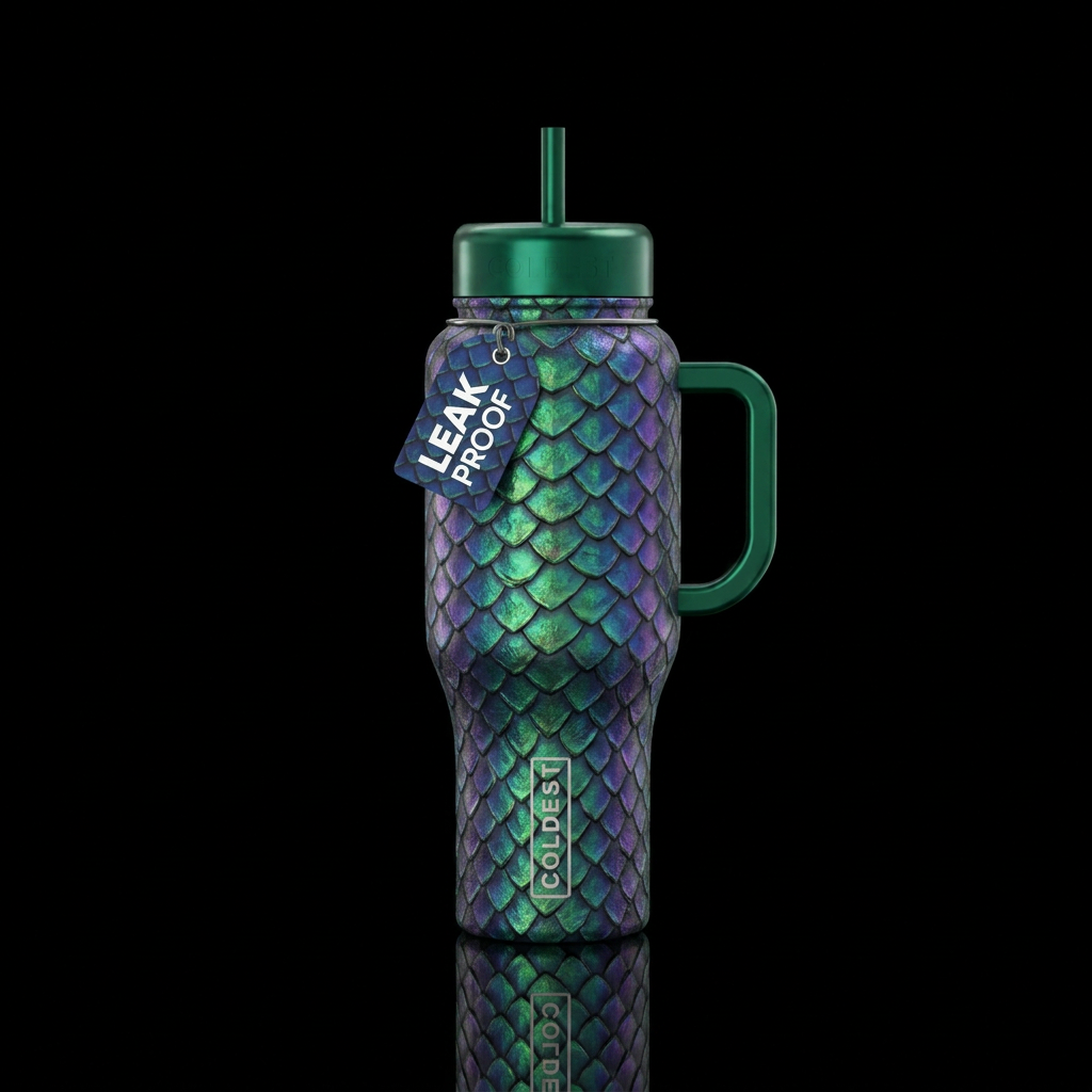 Dragon scales water bottle design