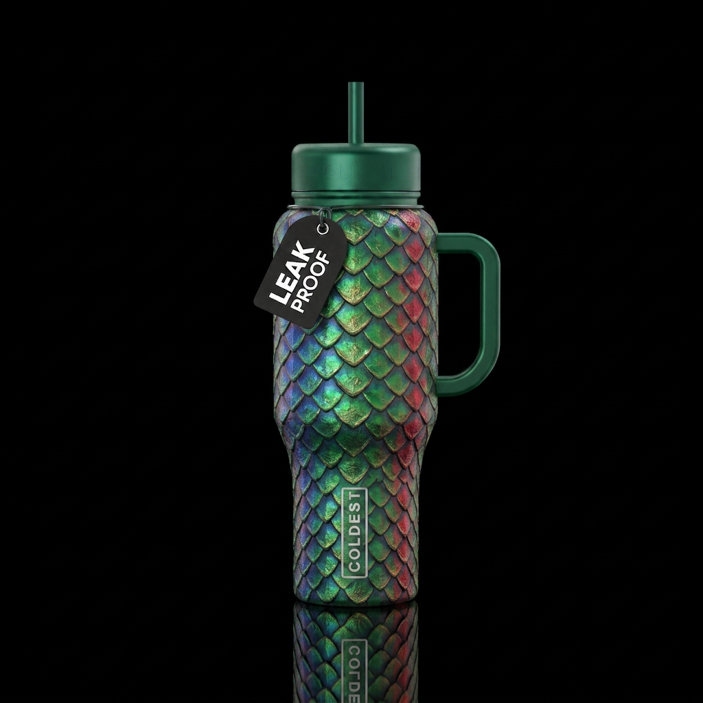 Dragon scales water bottle design