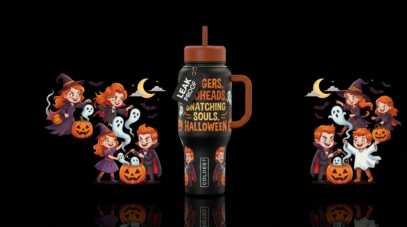 Gingers, red heads, snatching souls, halloween water bottle design