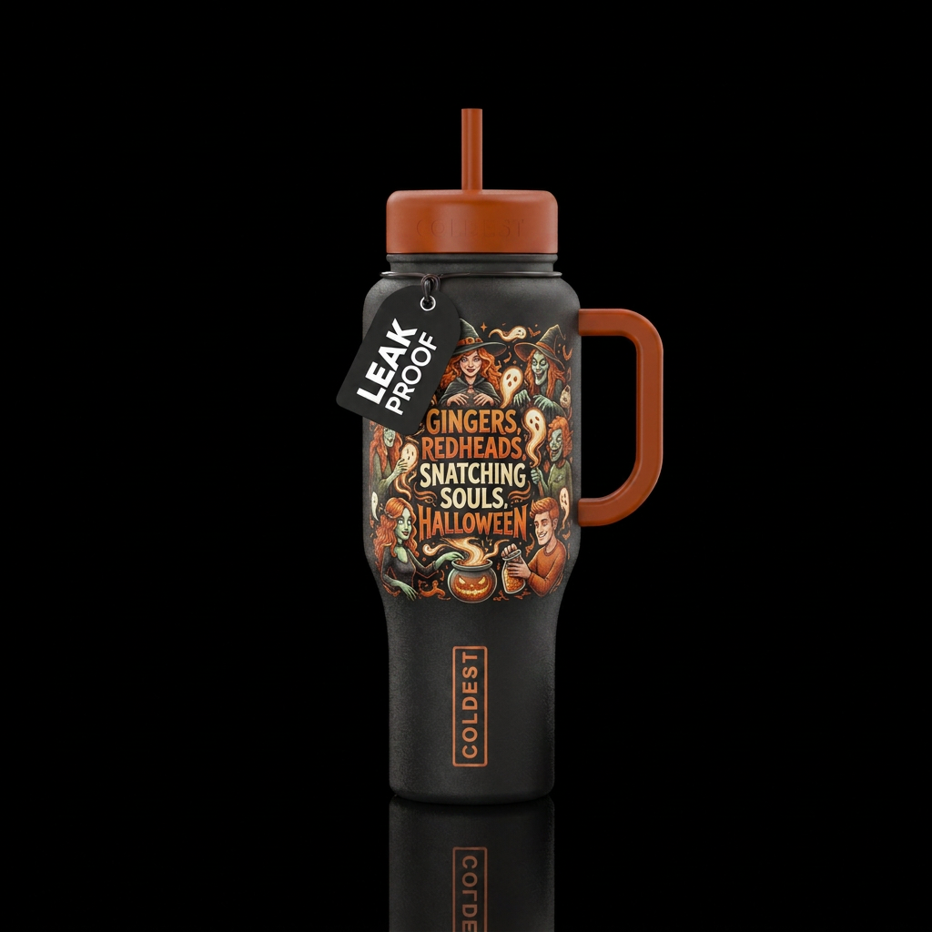 Gingers, red heads, snatching souls, halloween water bottle design