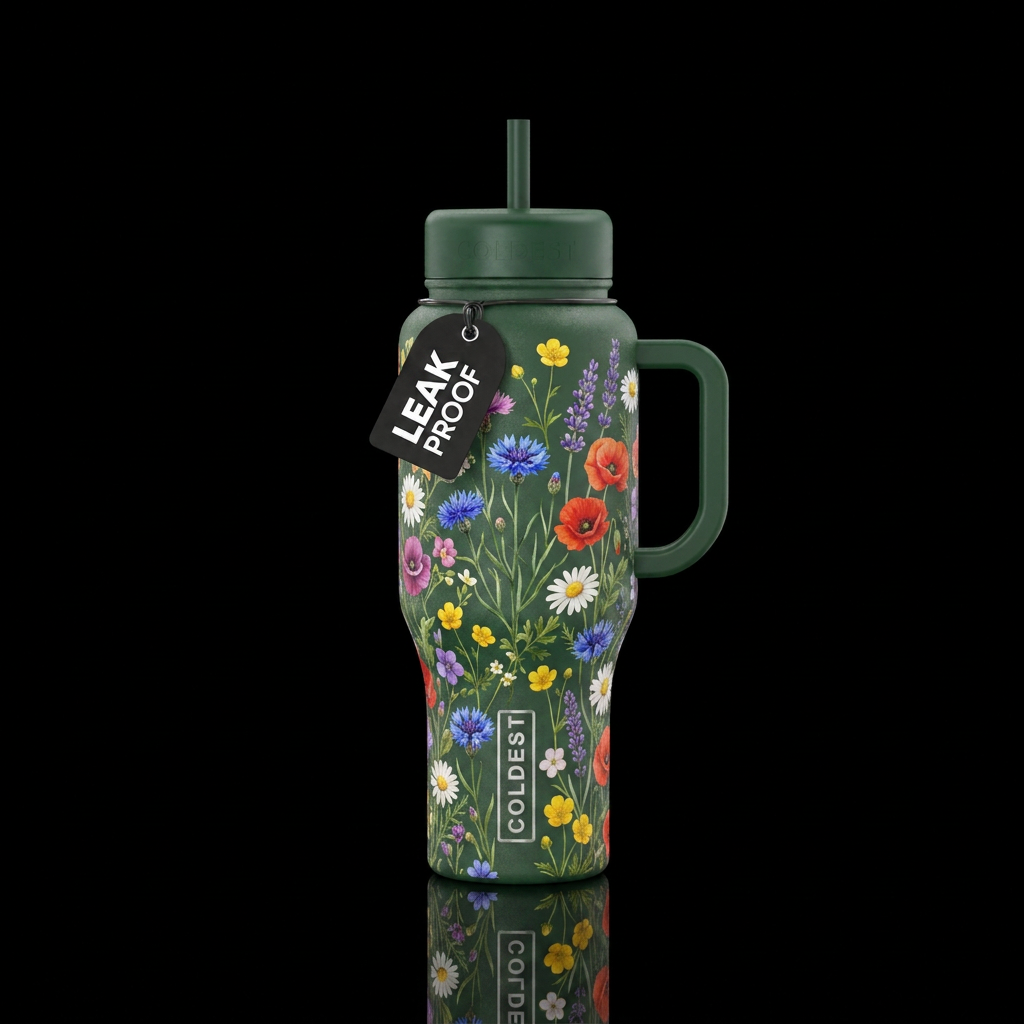 wildflowers water bottle design