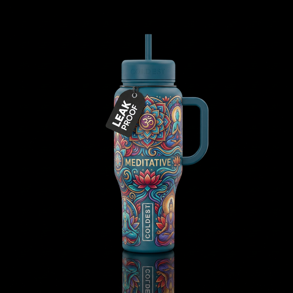 meditative water bottle design