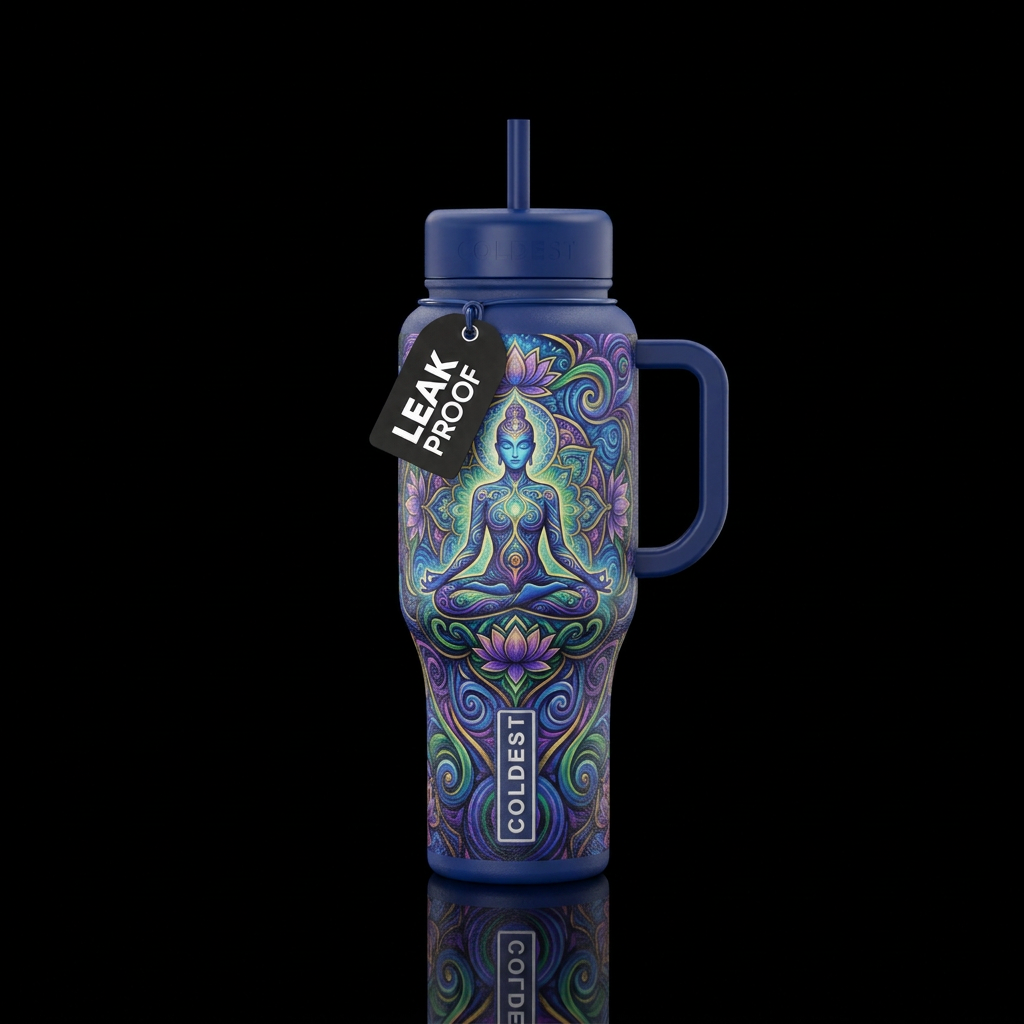 meditative water bottle design