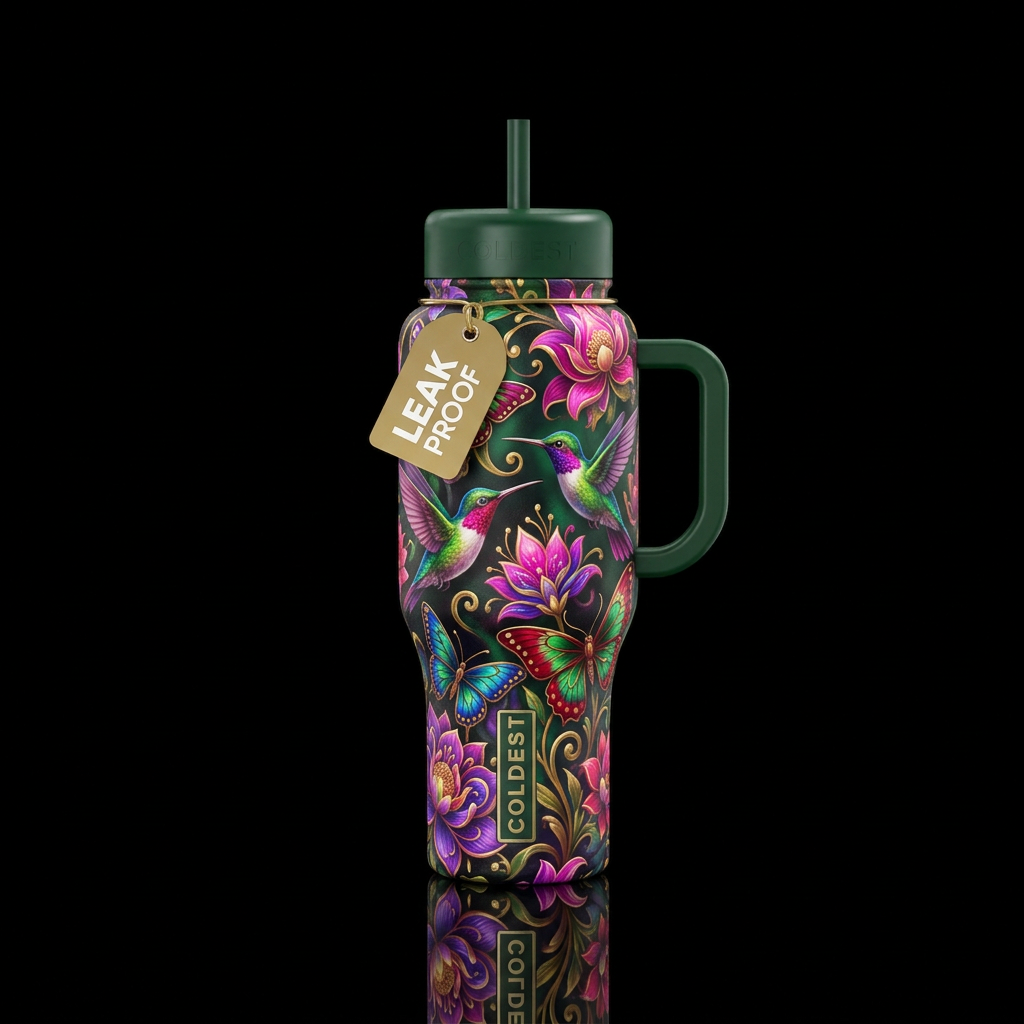 beautiul, realism, whimsical, luxurious water bottle design