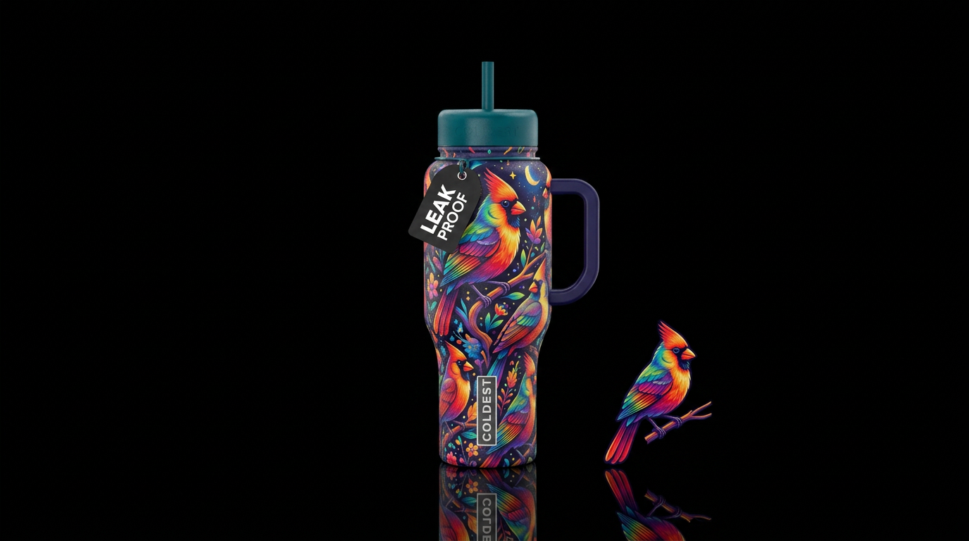 Rainbow Cardinals water bottle design