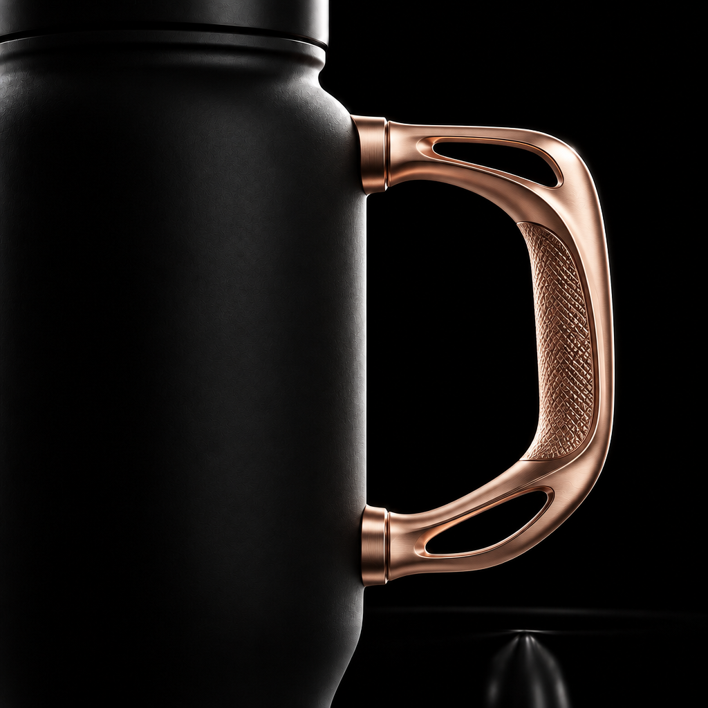 Rose gold water bottle design