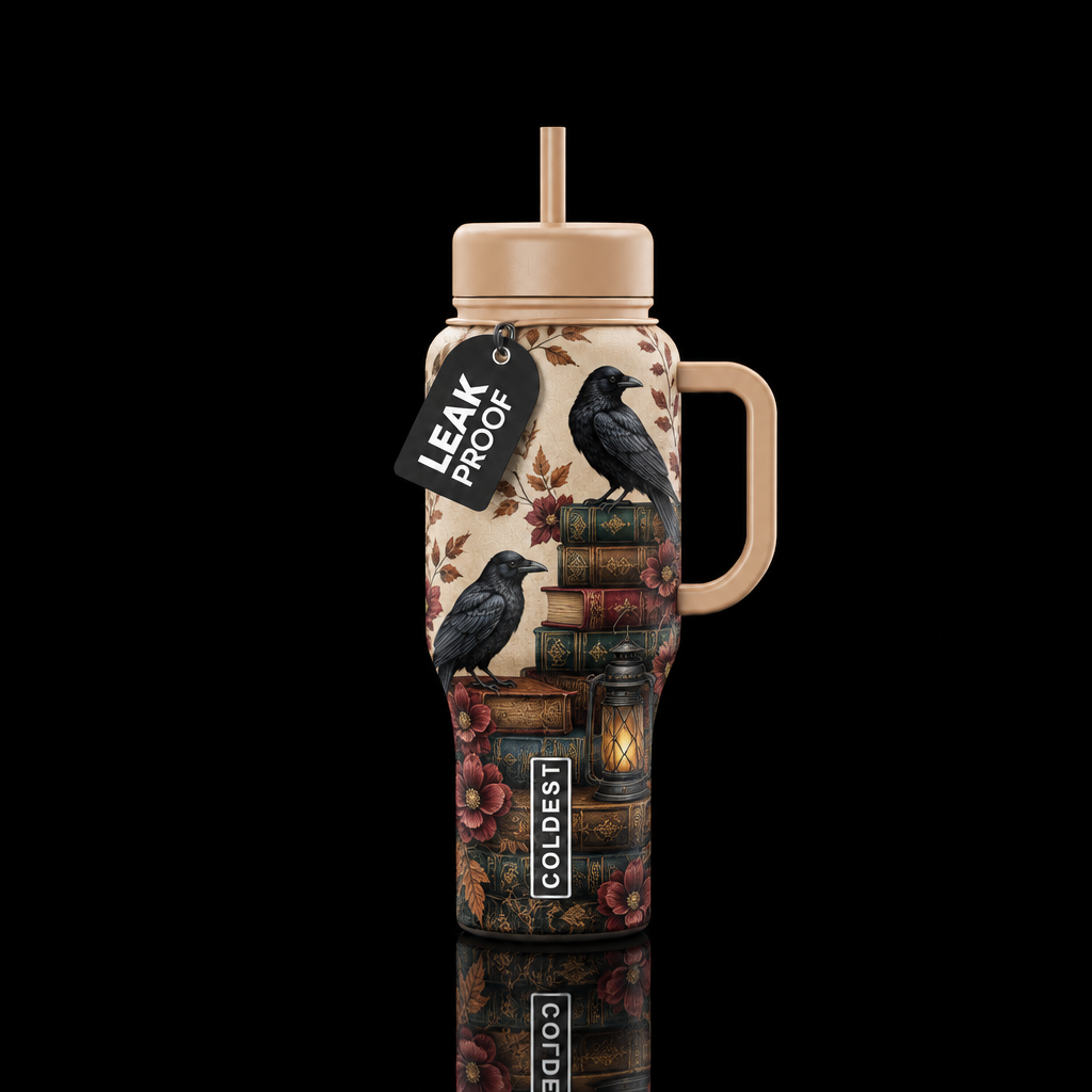 Books books water bottle design