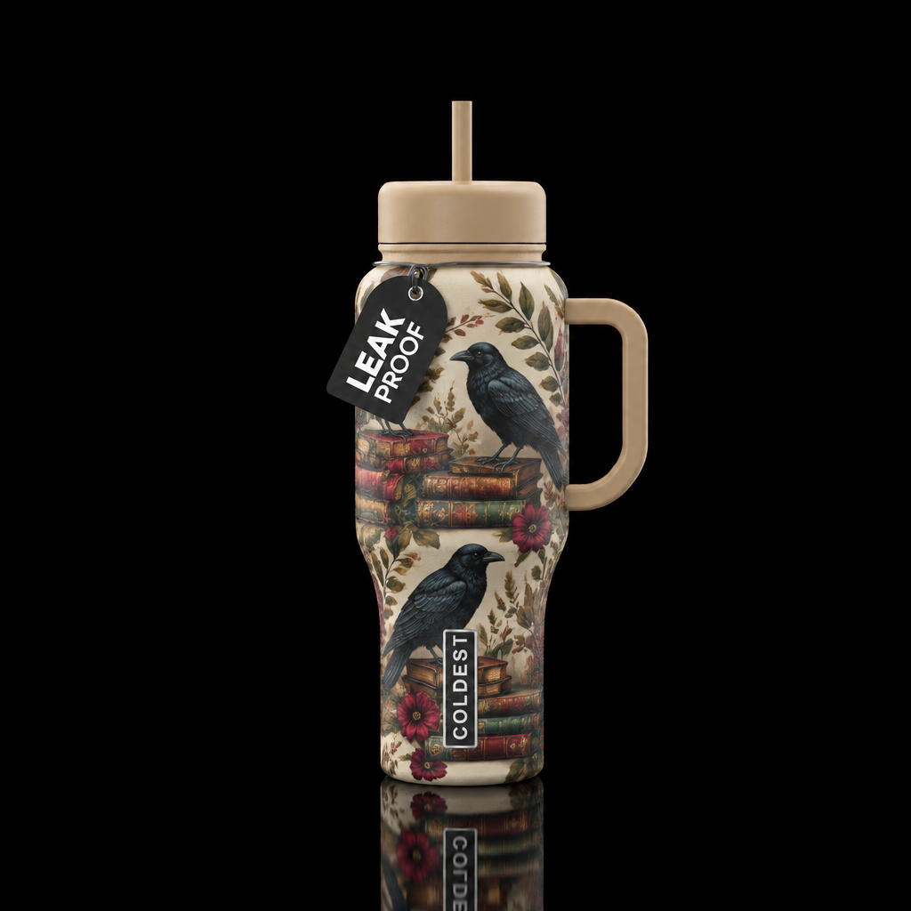 Mystery books water bottle design
