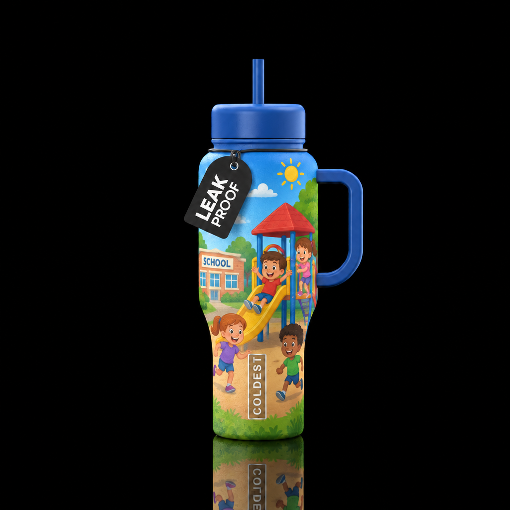 Kids playing water bottle design