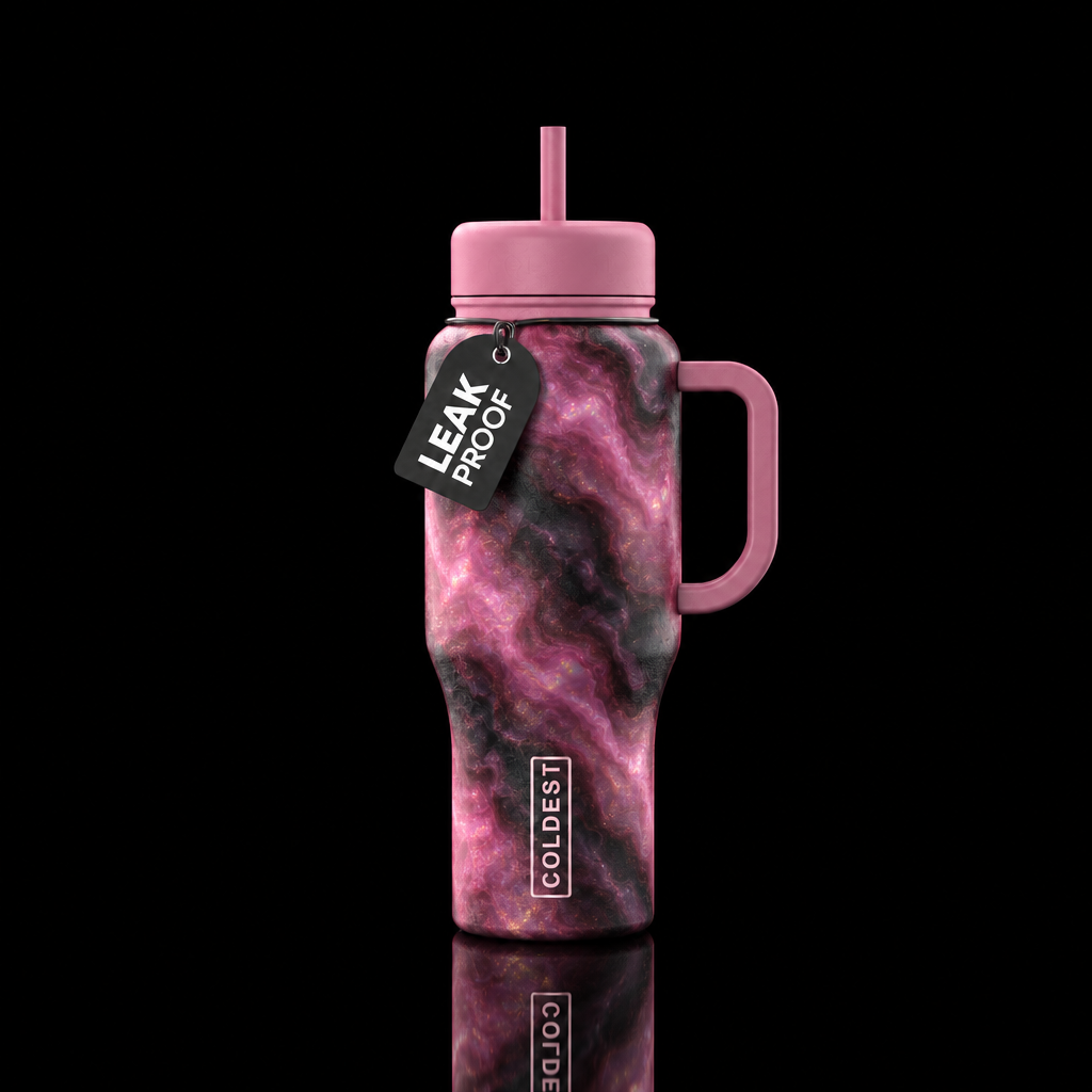 Pink opal water bottle design