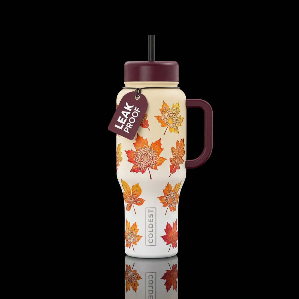 Cream ombre bottle background multi colored fall l... water bottle design