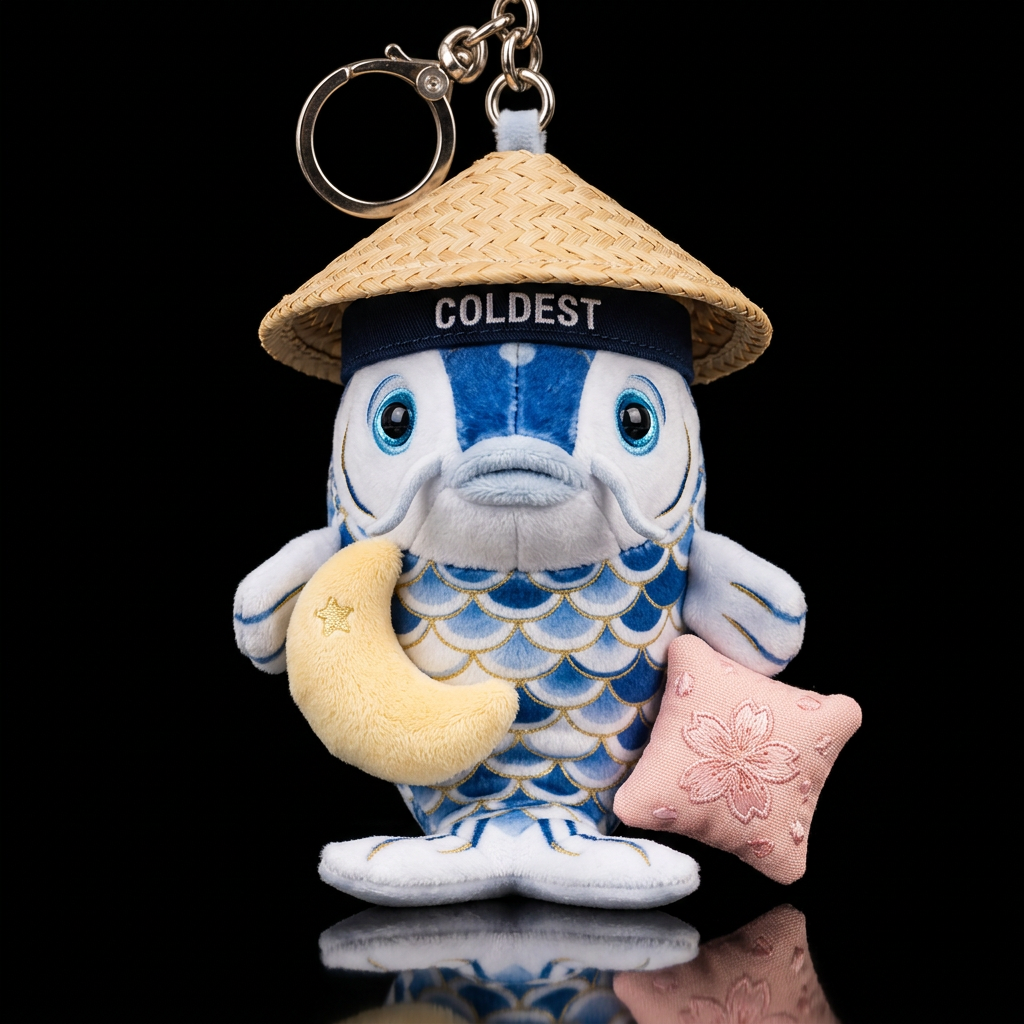 Make a traditional koi fish plushie with a crescen... water bottle design